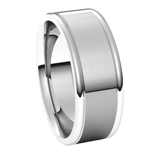 14K White 8 mm Grooved Band Size 10 - BN & CO JEWELRY
