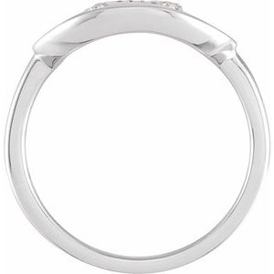 14K White 1/10 CTW Natural Diamond Initial N Ring - BN & CO JEWELRY