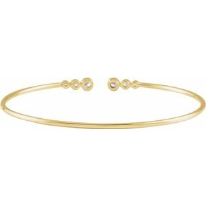 14K Yellow 1/4 CTW Natural Diamond Cuff 7" Bracelet - BN & CO JEWELRY