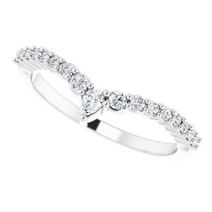 14K White 1/4 CTW Natural Diamond Contour Band - BN & CO JEWELRY
