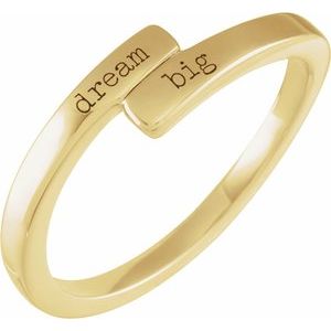 14K Yellow Engravable Bypass Ring - BN & CO JEWELRY