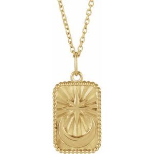 14K Yellow Crescent 16-18" Necklace - BN & CO JEWELRY