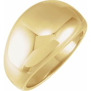 14K Yellow 12 mm Dome Ring - BN & CO JEWELRY