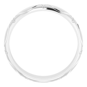14K White 6 mm Patterned Band Size 11 - BN & CO JEWELRY