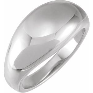 14K White 10 mm Dome Ring - BN & CO JEWELRY