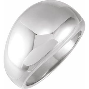 14K White 12 mm Dome Ring - BN & CO JEWELRY