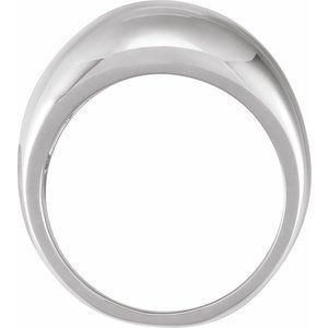 14K White 12 mm Dome Ring - BN & CO JEWELRY