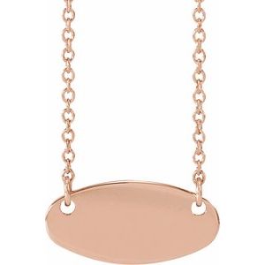 14K Rose 14x7 mm Oval 16" Necklace - BN & CO JEWELRY