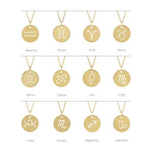14K Rose 16.5 mm Leo Zodiac Disc Pendant - BN & CO JEWELRY