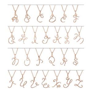 14K Rose .025 CTW Diamond Initial W Pendant - BN & CO JEWELRY