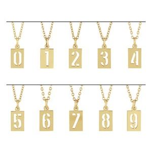 Sterling Silver Pierced Numeral 5 Dog Tag 16-18" Necklace - BN & CO JEWELRY