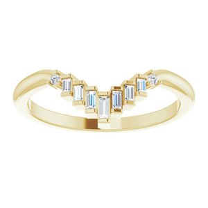 14K Yellow .08 CTW Natural Diamond Contour Band - BN & CO JEWELRY