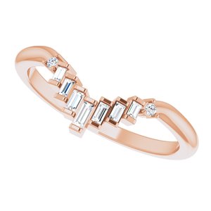 14K Rose .08 CTW Natural Diamond Contour Band - BN & CO JEWELRY