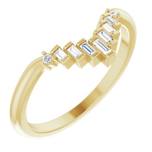 14K Yellow .08 CTW Natural Diamond Contour Band - BN & CO JEWELRY