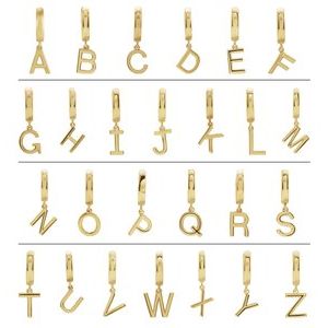 14K Rose Initial H Hinged Huggie Earring - BN & CO JEWELRY