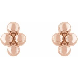 14K Rose Tiny Beaded Earrings - BN & CO JEWELRY