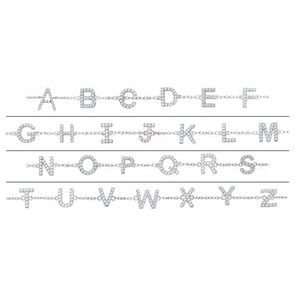 14K White .07 CTW Natural Diamond Initial M 6-7" Bracelet - BN & CO JEWELRY