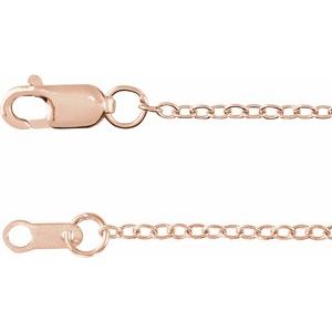 14K Rose 1.3 mm Cable 16-18" Chain - BN & CO JEWELRY