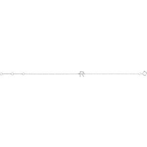 14K White .06 CTW Natural Diamond Initial R 6-7" Bracelet - BN & CO JEWELRY