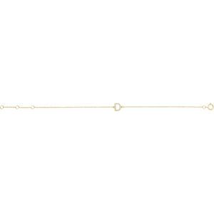 14K Yellow .06 CTW Natural Diamond Initial D 6-7" Bracelet - BN & CO JEWELRY