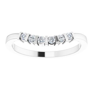 14K White 1/6 CTW Natural Diamond Contour Band - BN & CO JEWELRY