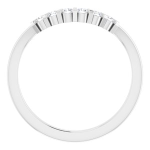 14K White 1/6 CTW Natural Diamond Contour Band - BN & CO JEWELRY