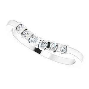 14K White 1/6 CTW Natural Diamond Contour Band - BN & CO JEWELRY