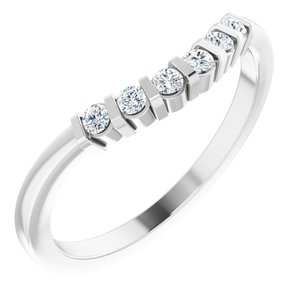 14K White 1/6 CTW Natural Diamond Contour Band - BN & CO JEWELRY