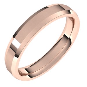 14K Rose 4 mm Beveled-Edge Comfort-Fit Band Size 7 - BN & CO JEWELRY