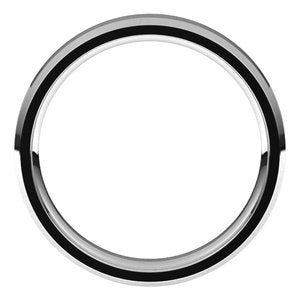 14K White 4 mm Beveled-Edge Comfort-Fit Band Size 7.5 - BN & CO JEWELRY