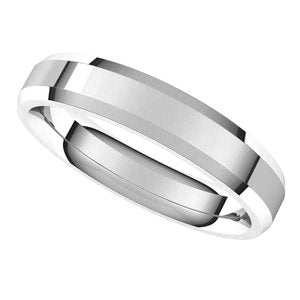 Sterling Silver 4 mm Beveled-Edge Comfort-Fit Band Size 5.5 - BN & CO JEWELRY