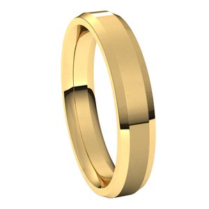 14K Yellow 4 mm Beveled-Edge Comfort-Fit Band Size 7 - BN & CO JEWELRY