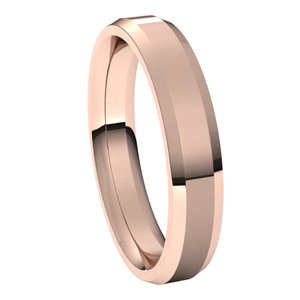 14K Rose 4 mm Beveled-Edge Comfort-Fit Band Size 7 - BN & CO JEWELRY