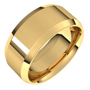 18K Yellow 9 mm Beveled-Edge Comfort-Fit Band Size 9 - BN & CO JEWELRY