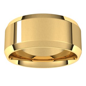 18K Yellow 9 mm Beveled-Edge Comfort-Fit Band Size 9 - BN & CO JEWELRY