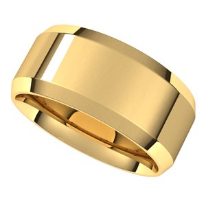 18K Yellow 9 mm Beveled-Edge Comfort-Fit Band Size 9 - BN & CO JEWELRY