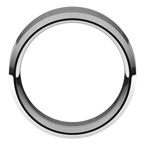 14K White 10 mm Beveled-Edge Comfort-Fit Band Size 10 - BN & CO JEWELRY