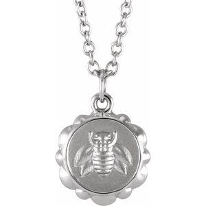 Sterling Silver Bee Medallion 16-18" Necklace - BN & CO JEWELRY