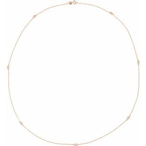 14K Rose 1/4 CTW Natural Diamond 7-Station 24" Necklace - BN & CO JEWELRY