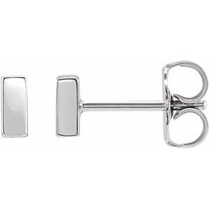 Sterling Silver 4.5x2 mm Bar Earrings - BN & CO JEWELRY