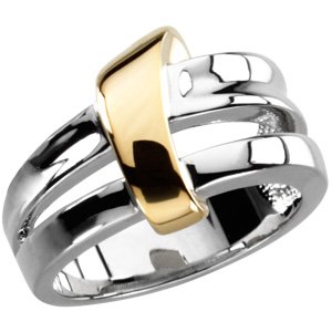 14K White & Yellow Two-Tone Fashion Ring - BN & CO JEWELRY