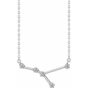 14K White 1/8 CTW Natural Diamond Cancer 16-18" Necklace - BN & CO JEWELRY
