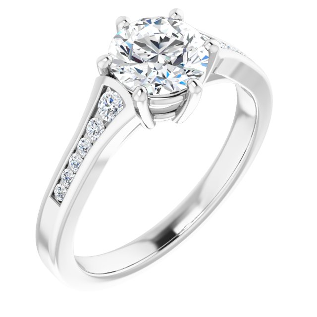 14K White 1Ct. Round Engagement Ring - BN & CO JEWELRY