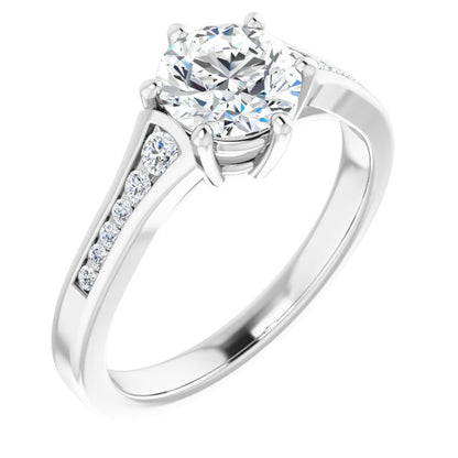 14K White 1Ct. Round Engagement Ring - BN & CO JEWELRY