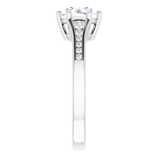 14K White 1Ct. Round Engagement Ring - BN & CO JEWELRY