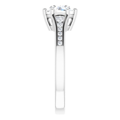 14K White 1Ct. Round Engagement Ring - BN & CO JEWELRY
