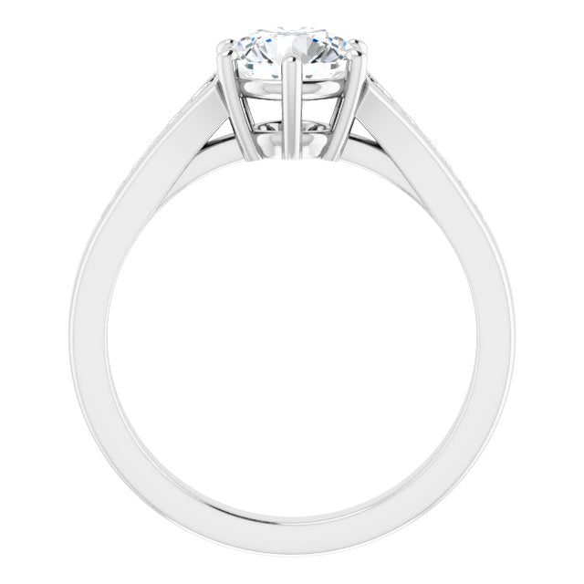 14K White 1Ct. Round Engagement Ring - BN & CO JEWELRY