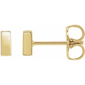 14K Yellow 4.5x2 mm Bar Earrings - BN & CO JEWELRY