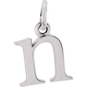 Sterling Silver Lowercase Initial n 16" Necklace - BN & CO JEWELRY