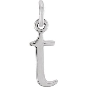 Sterling Silver Lowercase Initial t 16" Necklace - BN & CO JEWELRY